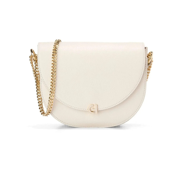 COLE HAAN Evie Chain Saddle Crossbody or Shoulder Bag in Ivory Color - Picture 3 of 7